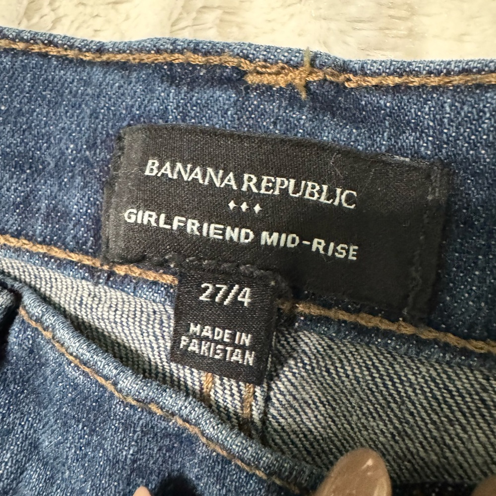 BANANA REPUBLIC GIRLFRIEND MID-RISE Dark Wash Jeans - Picture 5 of 10